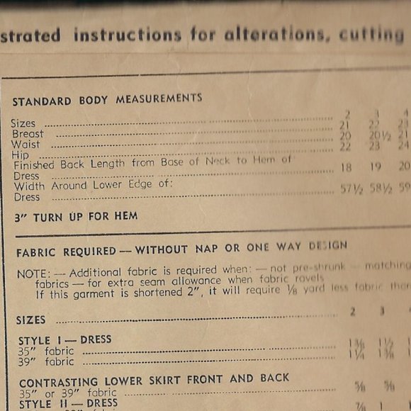 1947 Girls Dress Pattern Sz 3 Dirndl Skirt Ruffling Complete - Picture 3 of 3